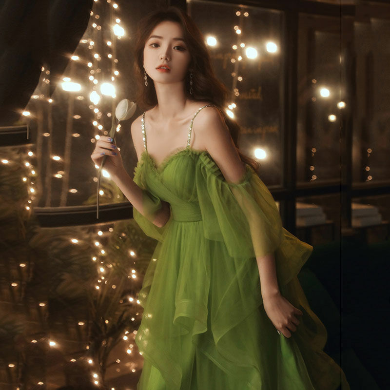 Wald Stil Abendkleid neue Super Fairy Style Geburtstags feier leichte Luxus Slim Fit Kleid für den Sommer täglich tragen
