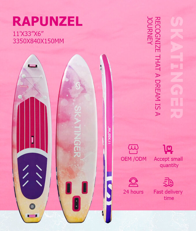 SKATINGER producent OEM różowy kolor nadmuchiwane deska surfingowa z miękką górą na sprzedaż