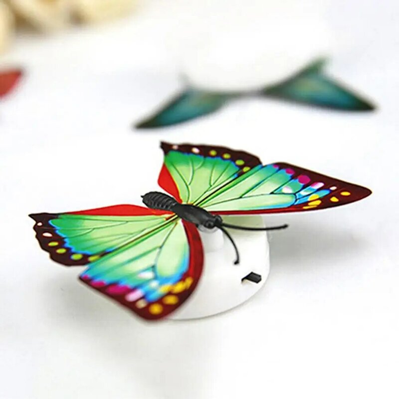 Auto-adesivo Butterfly LED Night Light, 3D Butterfly Wall Stickers, Lâmpadas que mudam de cor, Decoração da parede