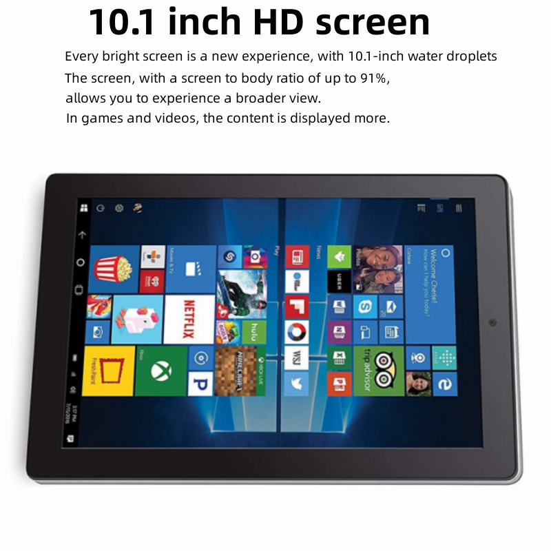 Tablet PC com Câmera Dupla, Jogo, Windows 10, 2GB RAM, 32GB ROM, Tablets 32-Bit, Quad Core, W101SA23, 10.1 pol, Mais Novo, 2024