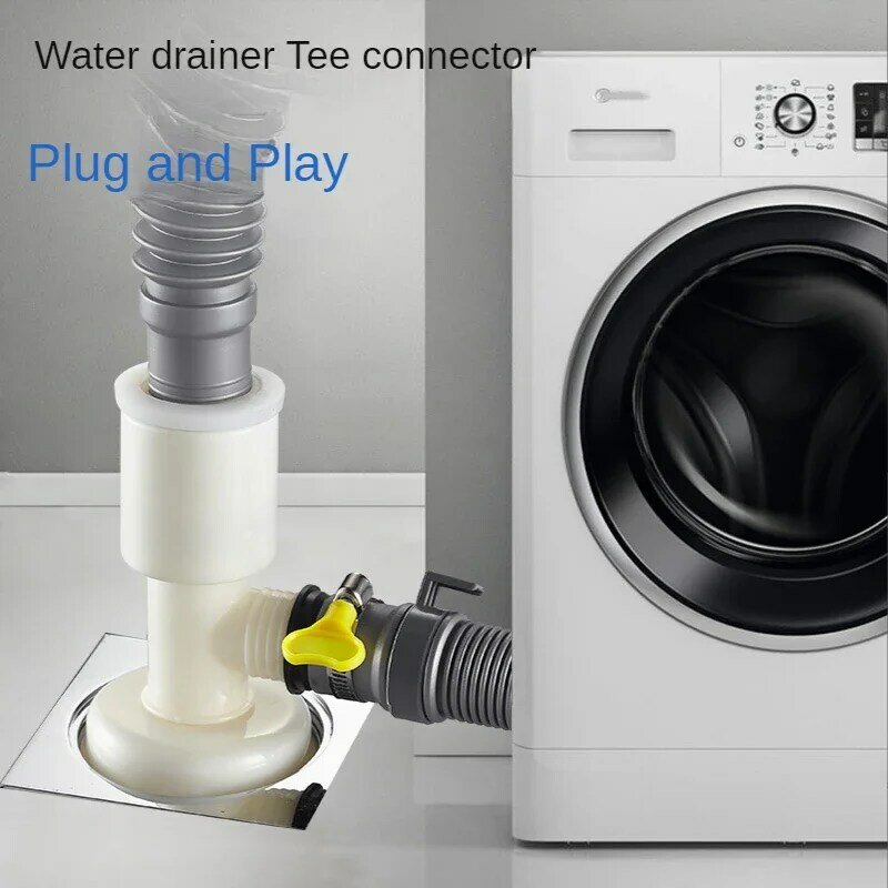Дренажное соединение для стиральной машины, канализационная труба, анти-Обратный двойной интерфейс, двухцелевая крышка, дренажная труба, тройник, два в одном, предотвращение запаха