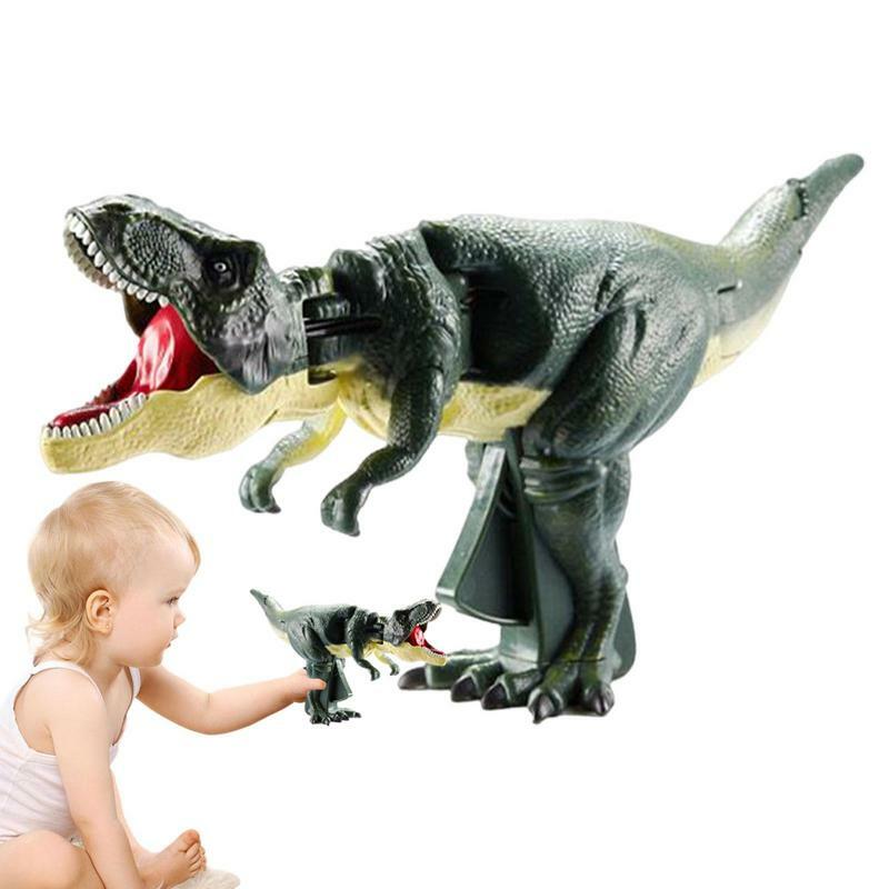Brinquedo de dinossauro com som e movimento para crianças, pressione a cabeça e a cauda do modelo do Tyrannosaurus Rex para se mover, dinossauro irritável