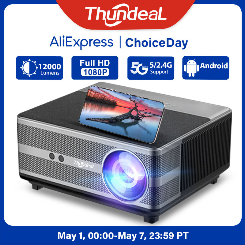 ThundeaL-Projetor LED com foco automático, Smart Home Theater, Beamer, Vídeo 3D, Android, 4K, Wi-Fi, TD98, TD98W, PK, DLP, Full HD, 1080p