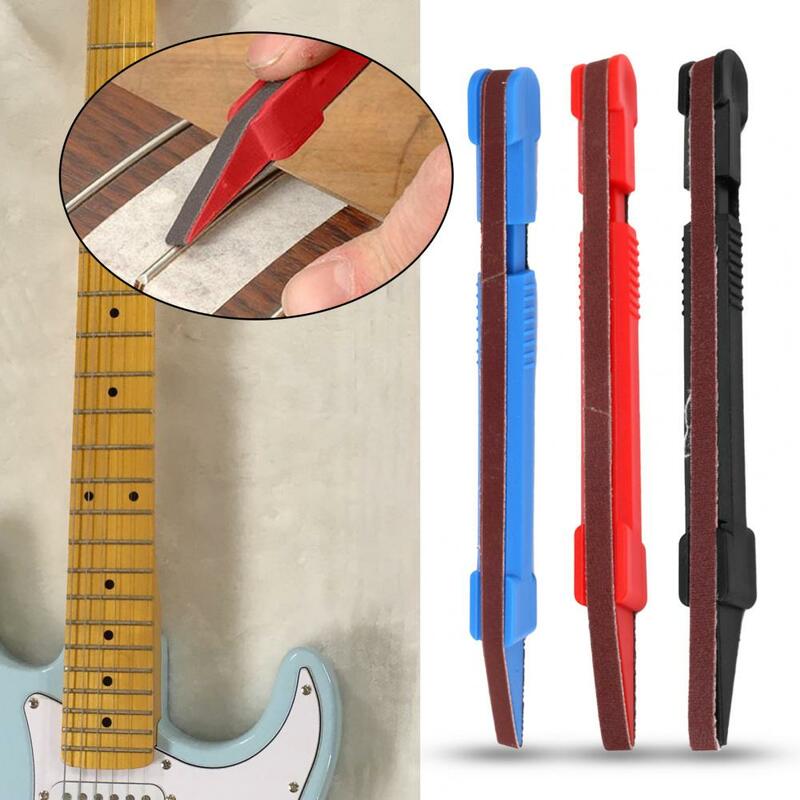 Fret polerowanie długopis solidna wygładzająca powierzchnia ergonomiczna gitara ołówek do polerowania Fret Dressing pilniczek na Instrument