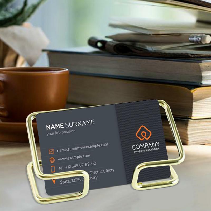 Business Card Stand Desktop Business Card Holders With 100 Cards Capacity Elegant Line Name Card Business Card Display Holders
