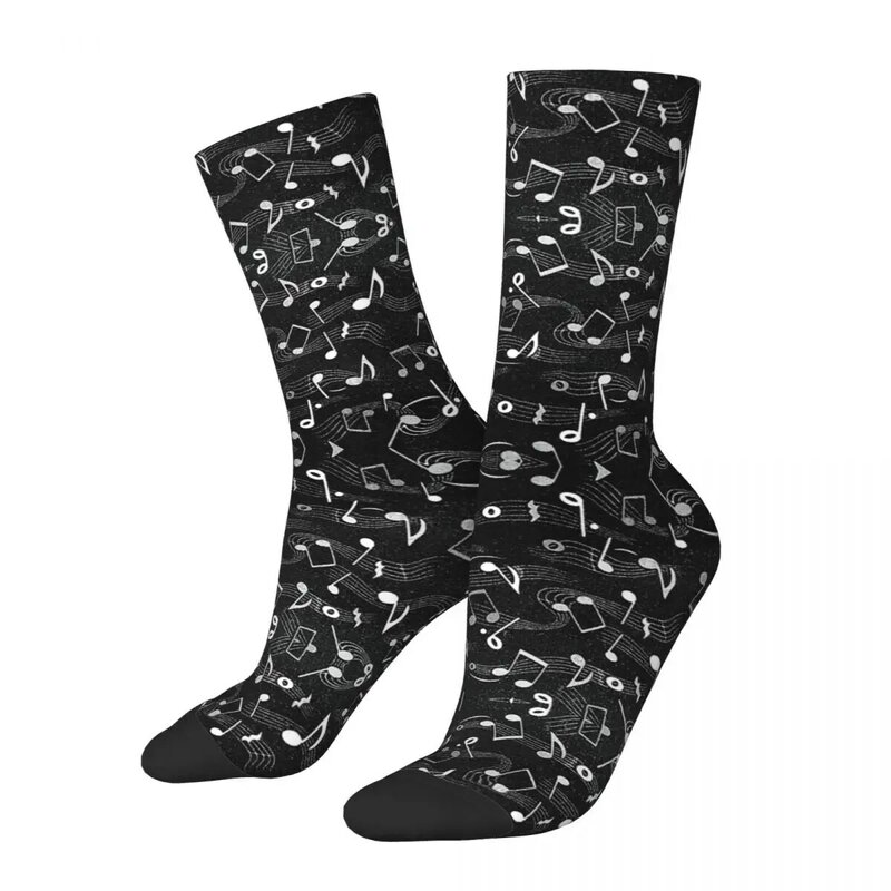 Musical Notes Socks Harajuku Super Soft Stockings All Season Long Socks Accessories for Unisex Gifts