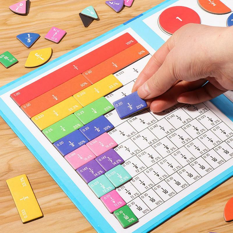 Magnetic Fraction Learning Math Toy Montessori Arithmetic Teaching Aids Score Book Educational Toys For Childrens Christmas Gift