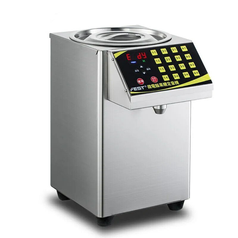 Máquinas cuantitativas automáticas de fructosa, 8L, 16 teclas, dispensadores de sirope, máquina dispensadora de fructosa, procesador de alimentos de tienda de té de burbujas