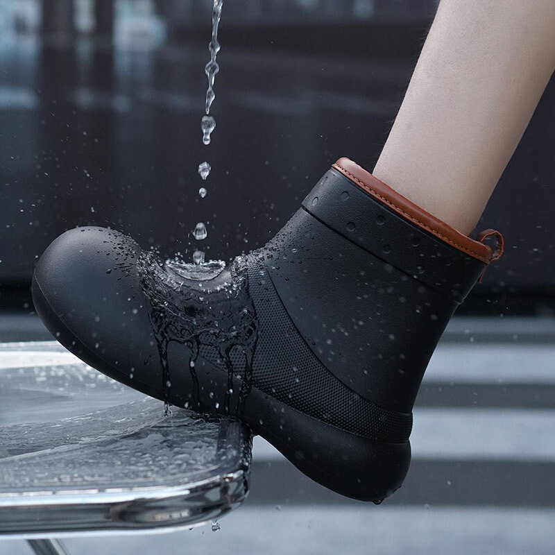 Neue Frauen Eva ultraleichte niedrige Lauf dicke Sohle Anti-Rutsch-Schuhe leichte kurze Stiefel Outdoor lässige Regens tiefel 36-40
