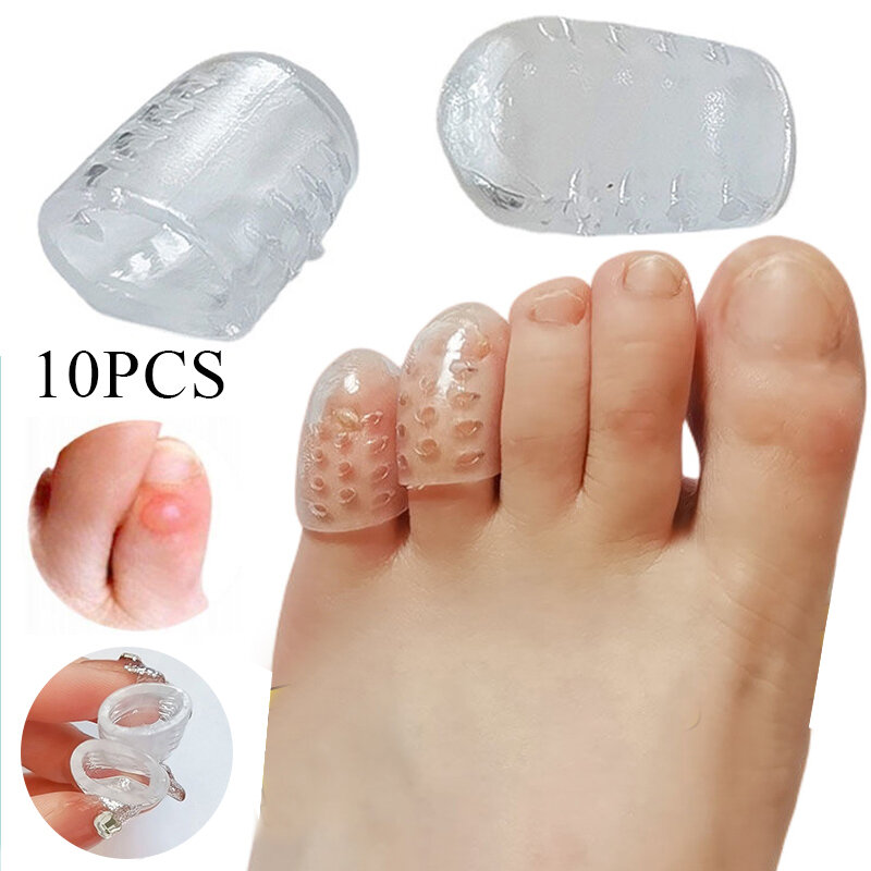 Silikon Zehen kappen Anti-Reibung atmungsaktiver Zehen schutz verhindert Blasen Zehen kappen Abdeckung Protektoren Fußpflege 10St