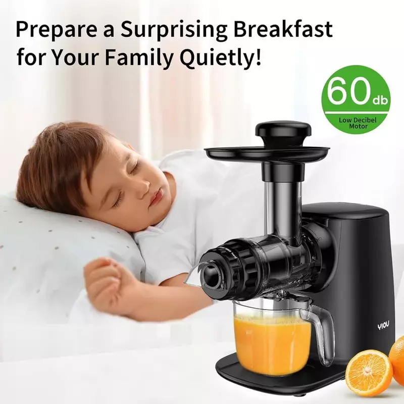 Cold Press Slow Masticating Juicer with 3 Modes Vegetable and Fruit Juicer Extractor BPA-free High Hardness Slow Juicer