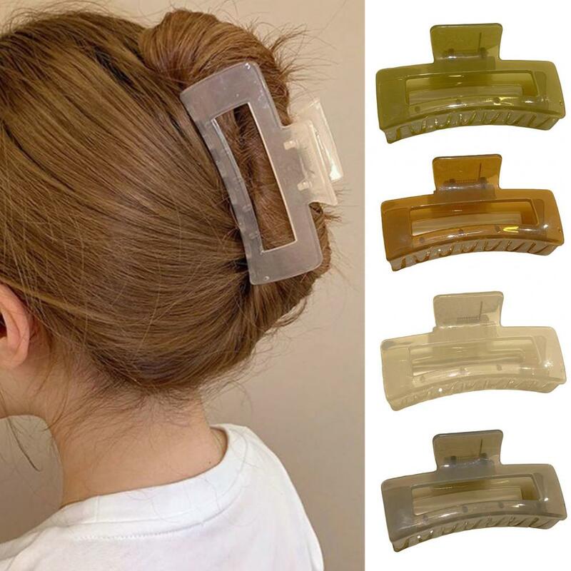 Klip cakar rambut untuk wanita transparan elegan antiselip pegangan persegi wanita tipis Sedang tebal penjepit rambut Aksesori rambut gadis