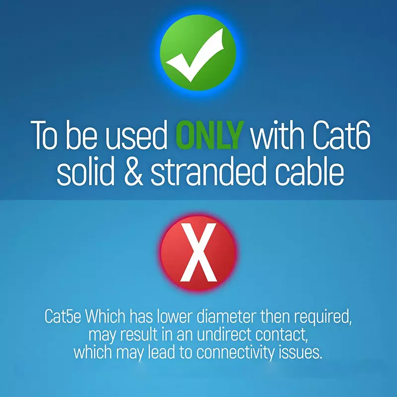 WoeoW-تمر عبر الموصلات ، وحدات لكابل شبكة UTP الصلبة أو المجدولة ، EZ إلى تجعيد ، ألوان متنوعة ، RJ45 ، المكونات Cat6 ،
