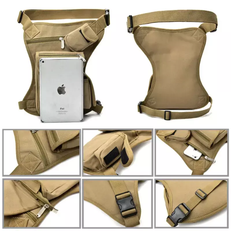 Tático militar ombro cintura fanny pacote bolsa saco de bum acampamento caminhadas ao ar livre tático multifuncional perna saco