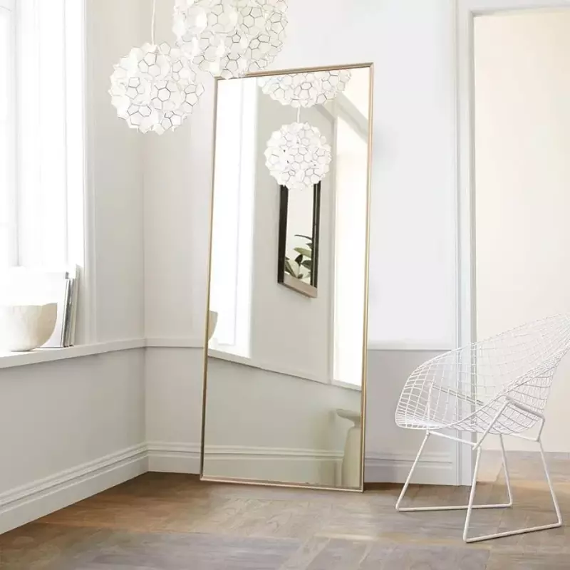 Полноразмерное зеркало от пола до потолка с подставкой для спальни/гардеробной/подвесным зеркалом для туалетного столика