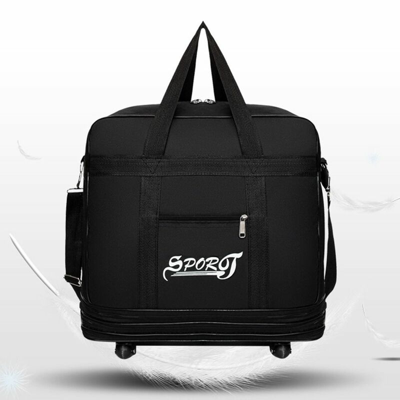 Expandable Rolling Duffle Bag with Wheels Fashion Foldable with Wheels Rolling Luggage Bag Multiple Pocket Suitcases Travel