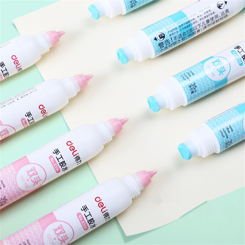 Deli 35ml White Glue Liquid Adhesive Safety Non-Toxic Child Student Stationery School Office Supply Making Paper Crafts Tool