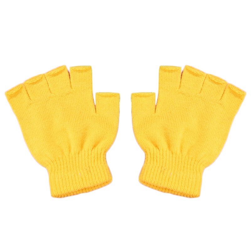Luvas meio dedo inverno tricotadas sem dedos luvas quentes aquecedor mão 6 pares