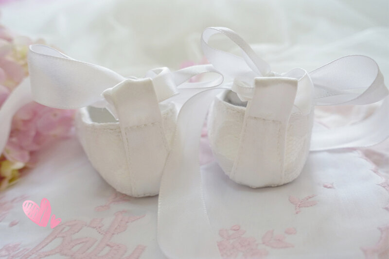 Dollbling branco rendas baptismo sapatos de bebê perfeito baptismo voltar cinta longa cauda fita sapatos ballet meninas primeiros caminhantes