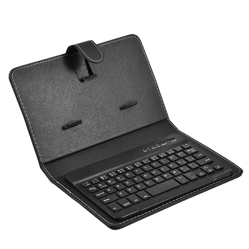 Bluetooth Mini Wireless Keyboard With PU Leather Case For Smartphone Tablet 4.5 Inch - 6.8 Inch Rechargeable Durable
