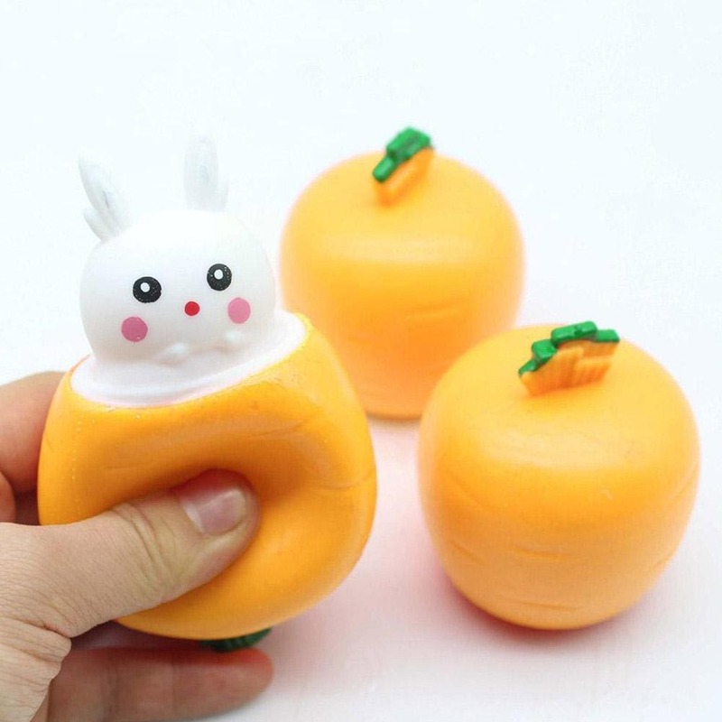 Creative Carrot Rabbit Shape Funny Squeeze Fidget Toys Toy Stress Decompression Relief U8C2