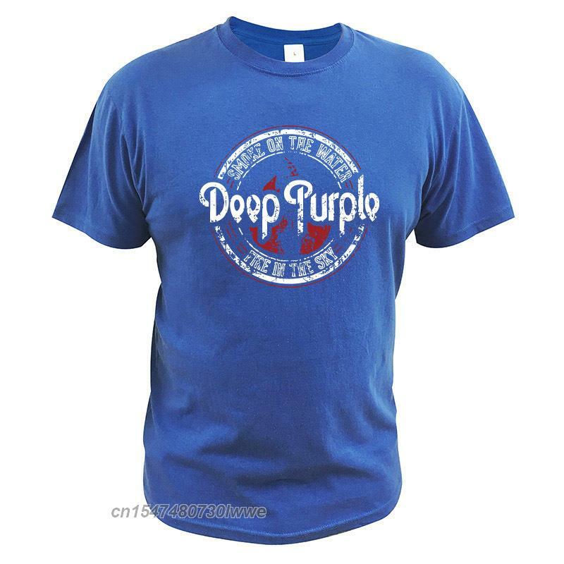 Темно-фиолетовая футболка с надписью «Machine Head Smoke Song On The Water», английская футболка рок-группы, 100% хлопок, базовая футболка