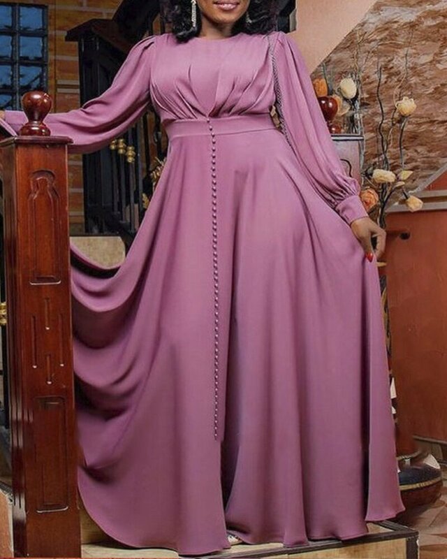 Gaun pesta pernikahan Afrika untuk wanita elegan 2023 gaun panjang malam leher-o lengan panjang musim gugur jubah Dashiki pakaian Afrika