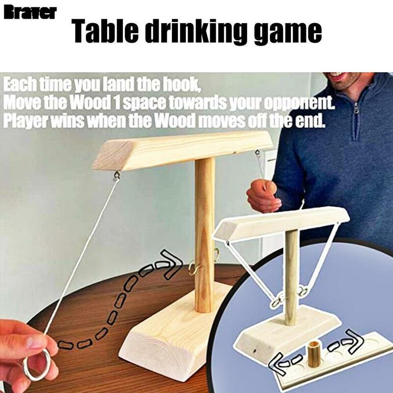 1PCS giochi di lancio dell'anello per adulti giochi per bere feste a casa giochi da tavolo in legno portatili a ritmo rapido pacchetto di scale per tiro bar all'aperto
