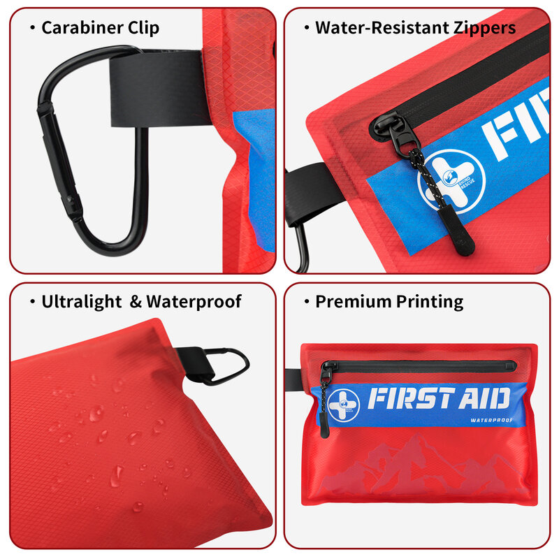 Neushoorn Redding Kleine EHBO Kit Ultralichte Waterdichte Medische Kit Voor Wandelen, Backpacken, Fietsen, Reizen, Voertuigen,