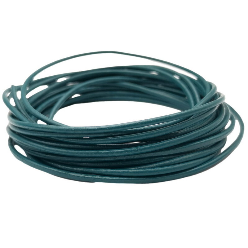 5 Yards Teal 2mm Round Genuine Cowhide Leather Cords