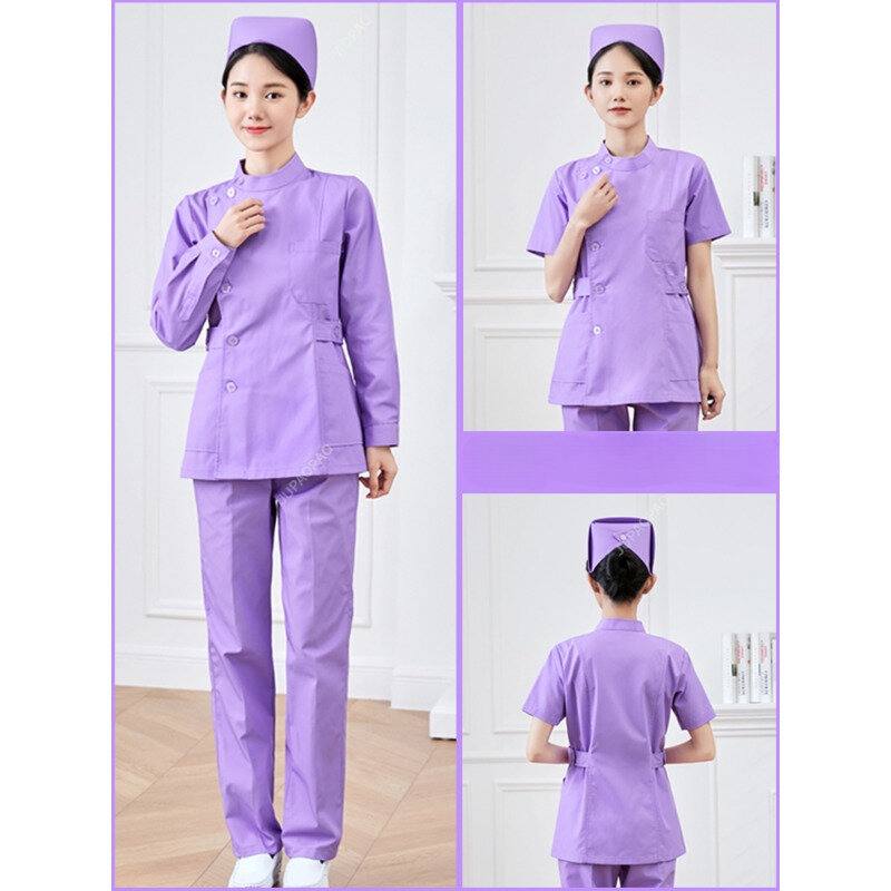 Clearance Scrubs Nursing Uniforms For Women Men Set Top and Pant  Navy Blue Poplin Thin Fabric Petite Tall OR Workwear S-3XL