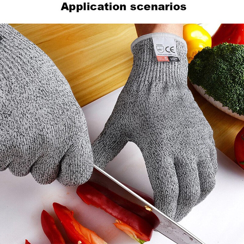 Grade 5 Anti Cutting Gloves Kitchen HPPE Anti Scratch Glass Cutting Safety Protection Horticulturist Protection