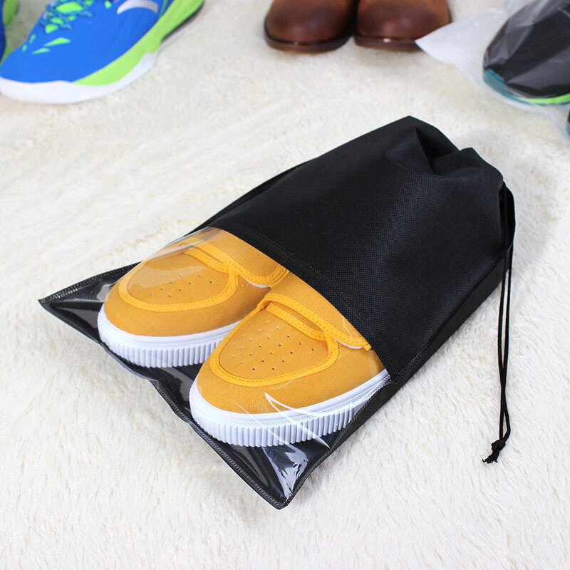 Bolsa de zapatos con cordón de tela no tejida para hombres y mujeres, bolsa de viaje portátil, organizador de ropa, bolsas de embalaje