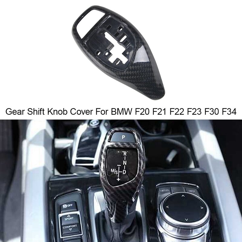 Car Interior Modification Carbon Fiber Trim Gear Shift Knob Cover For BMW F20 F21 F22 F23 F30 F34 Shift Lever Cover Replacement