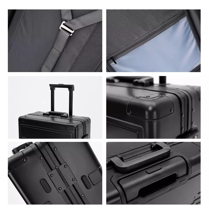 20/24/26/28 Inch Business Silver Color Rolling Luggage High Quality Aluminum Trolley Suitcase Carry On Suitcase On Mute Wheels