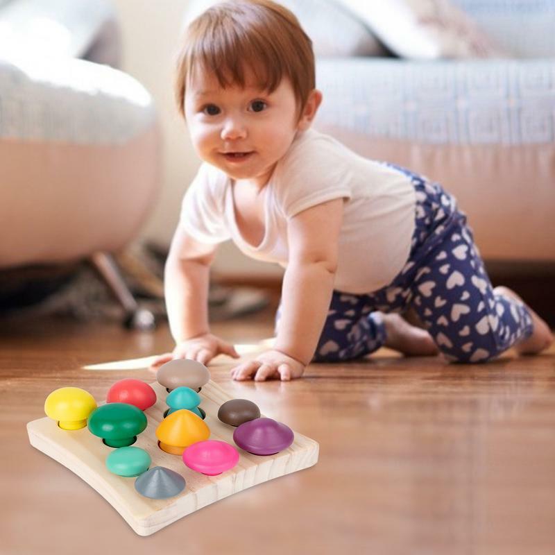 Gra w sortowanie kształtów kolorowe drewniane grzyby pieczarki gra żniwa maluchy wczesny rozwój zabawna gra dopasowująca dla chłopców i