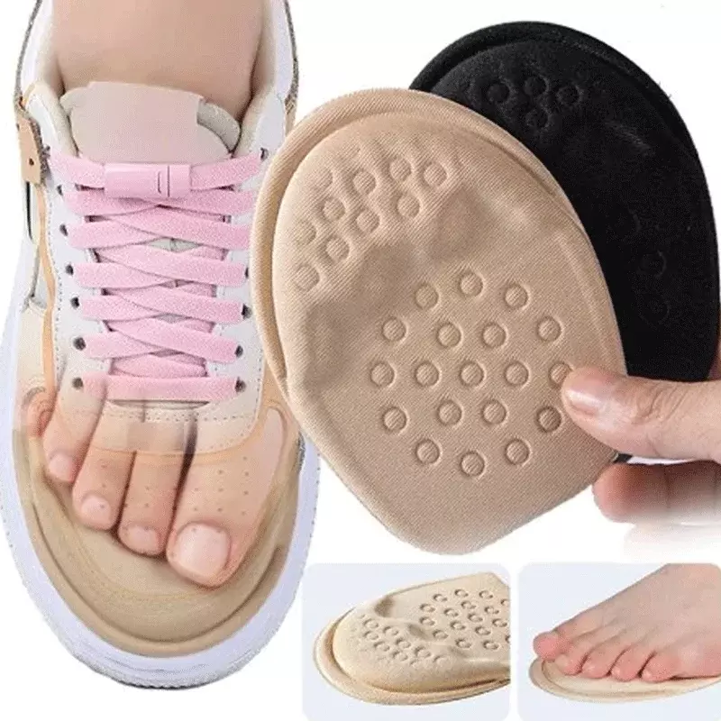 Bantalan sepatu menghilangkan rasa sakit Pria Wanita, masukkan setengah sol Non-slip sol sepatu mengurangi bantalan kaki depan untuk sisipan sepatu