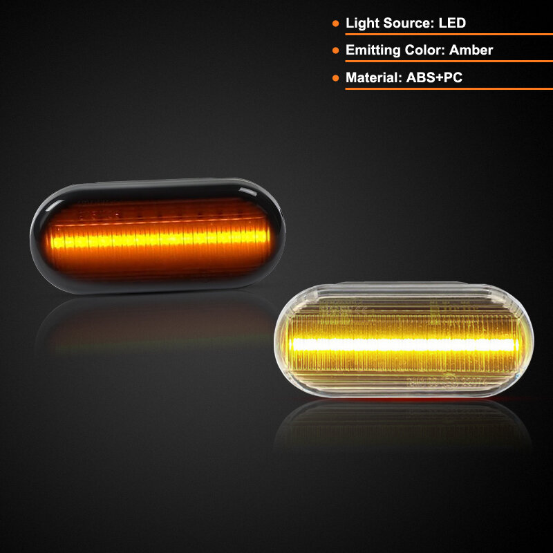 Voor Ford C-Max Fiesta Focus Fusion Galaxy Clear & Gerookte Lens Led Side Marker Lamp Spatbord Richtingaanwijzer Dynamische Amber Lichten