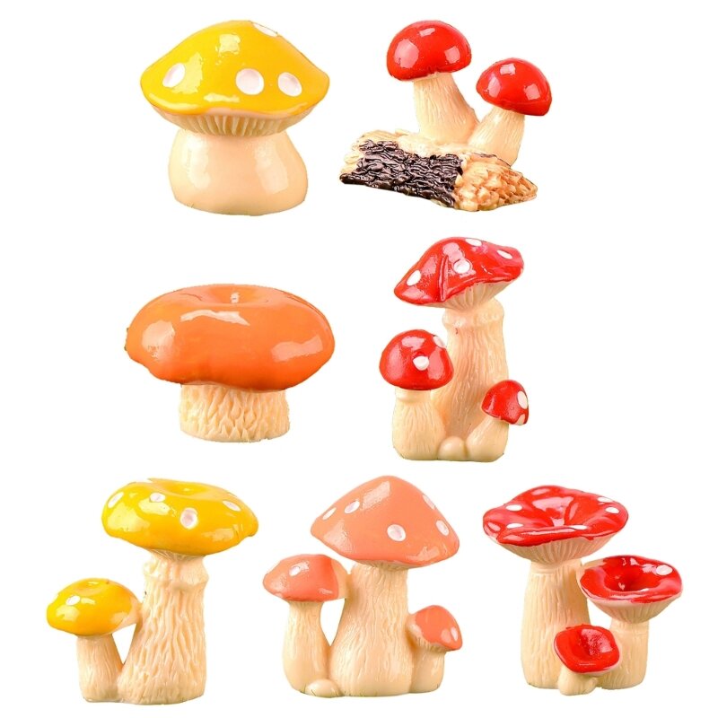 Figurine champignon Miniature en résine, Mini Sculpture décorative pour maison, jardin, cour, pelouse, accessoires