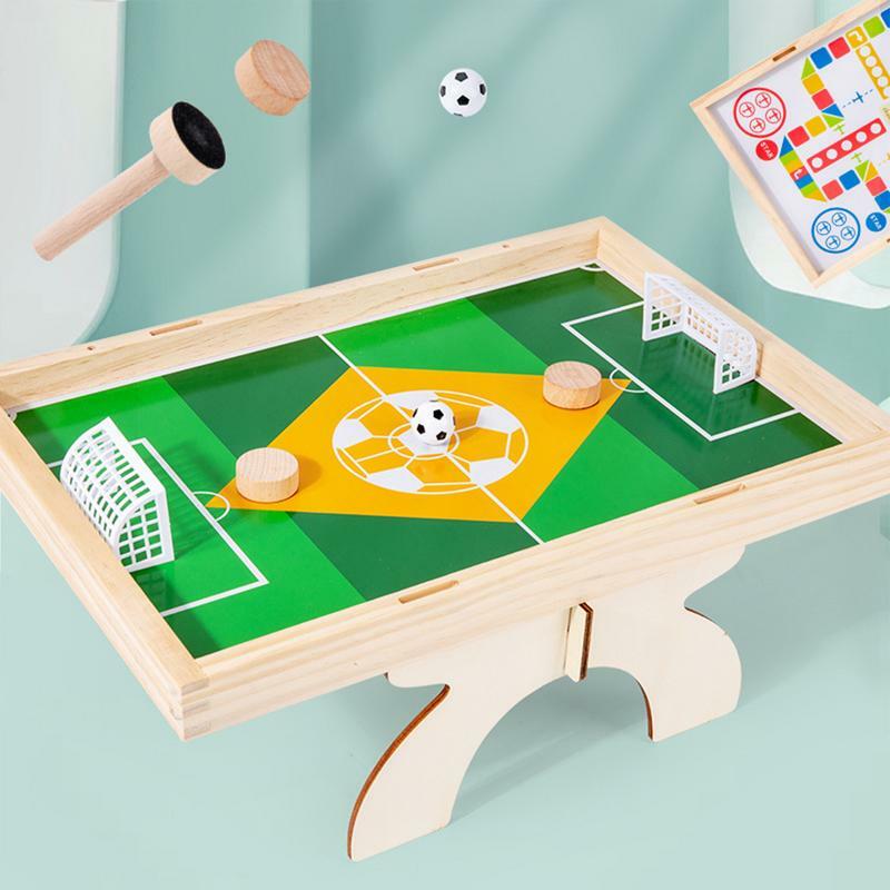 Juego de mesa de fútbol de madera, juego interactivo de doble cara para amantes del fútbol, juguetes de desarrollo temprano para dormitorio, sala de juegos, sala de estar