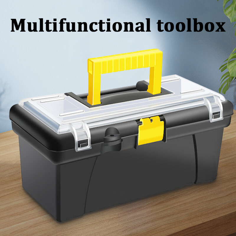 Caja de Herramientas de almacenamiento de plástico multifuncional, organizador de herramientas de reparación de electricista grueso, maleta para el hogar