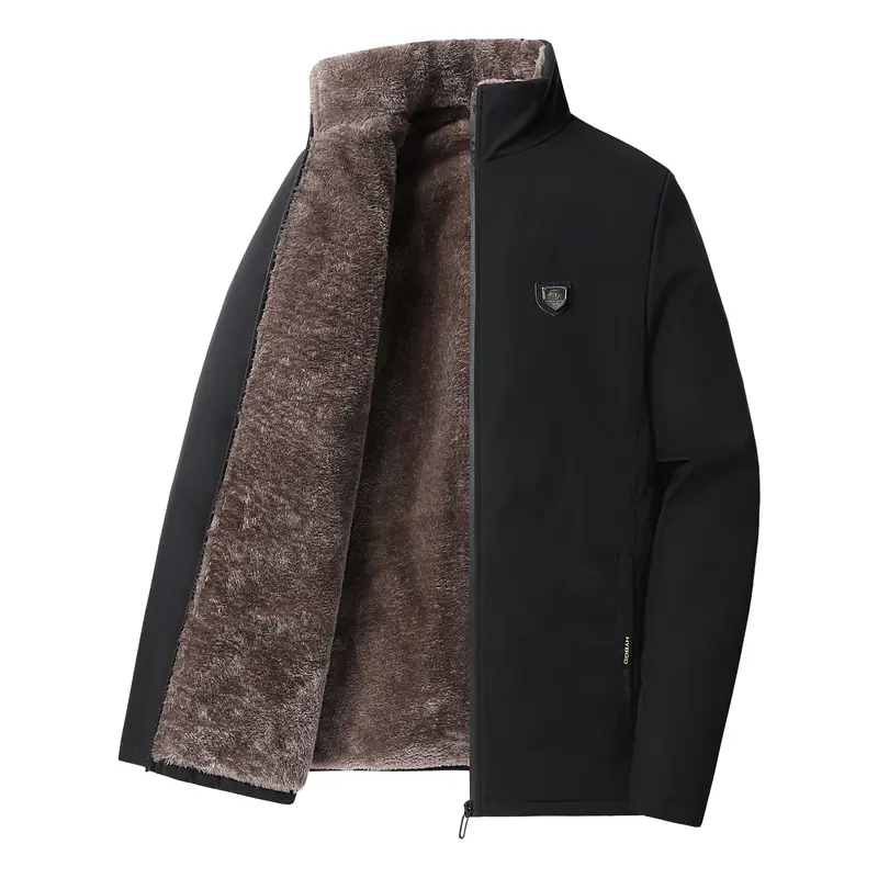 Casaco masculino com capuz Windproof Fur, corta-vento, mais grosso, quente, casacos masculinos, Winter Parka, M-8XL