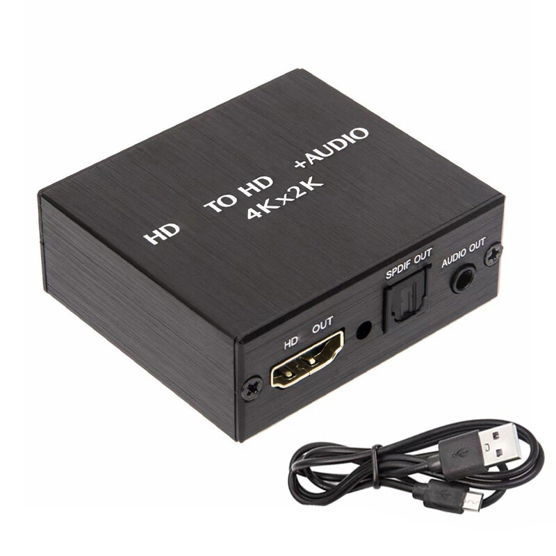 4K x 2K فيديو مستخرج الصوت HDMI-متوافق إلى 3.5 مللي متر محول صوت SPDIF البصرية TOSLINK ستيريو خارج الفاصل محول