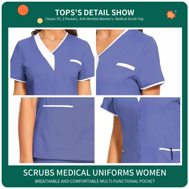 Pakaian bedah medis, seragam dokter kecantikan Salon apotek pakaian kerja rumah sakit scrub atasan seragam perawat
