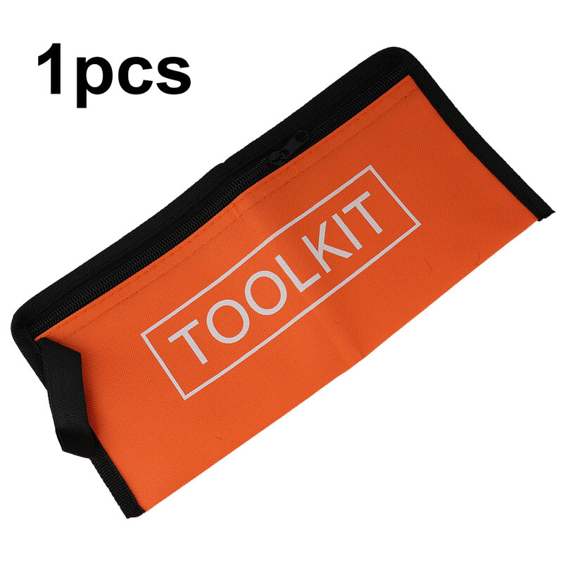 Tas kantong alat tas menyimpan peralatan kecil tas peralatan 28x13cm kain kanvas untuk mengatur oranye kedap air kualitas tinggi