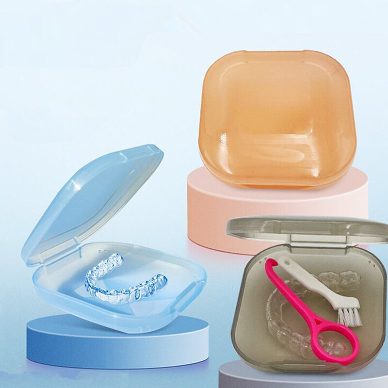 Caja de almacenamiento Invisible para aparatos de ortodoncia, caja de retenedor Dental, transparente