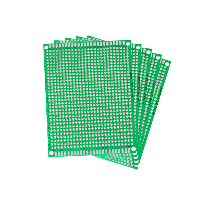 단면 PCB 보드 7x9CM 프로토타입 보드 10 개, 녹색 범용 회로 기판 DIY 키트