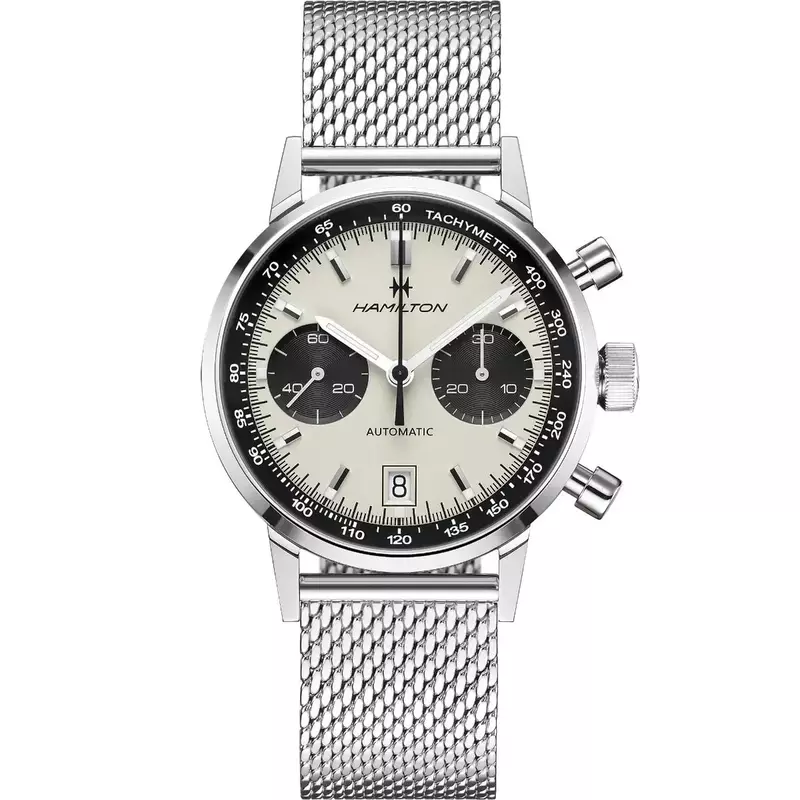 Luksusowy Hamilton męski klasyczny Ultra-cienkie, modne skórzany zegarek z wielofunkcyjnym siatka ze stali nierdzewnej chronografem
