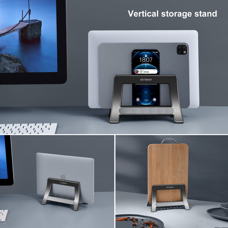 Oatsbasf vertikaler Laptop-Ständer halter für MacBook Air Pro Xiaomi Tablet Schwerkraft-Notebook-Ständer abs Laptop-Unterstützung Desktop-Halter