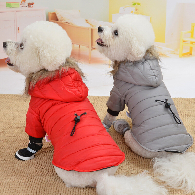 Casaco acolchoado quente à prova de vento para cães, casaco de cachorro pequeno, snowsuit, moda, roupas para gato, cachorro, chihuahua, yorkie, inverno